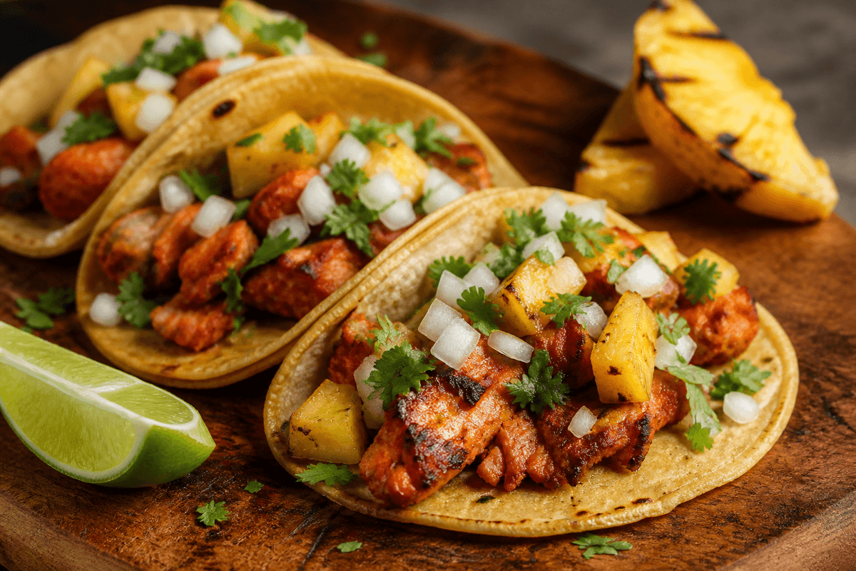 Air Fryer Al Pastor Chicken Tacos