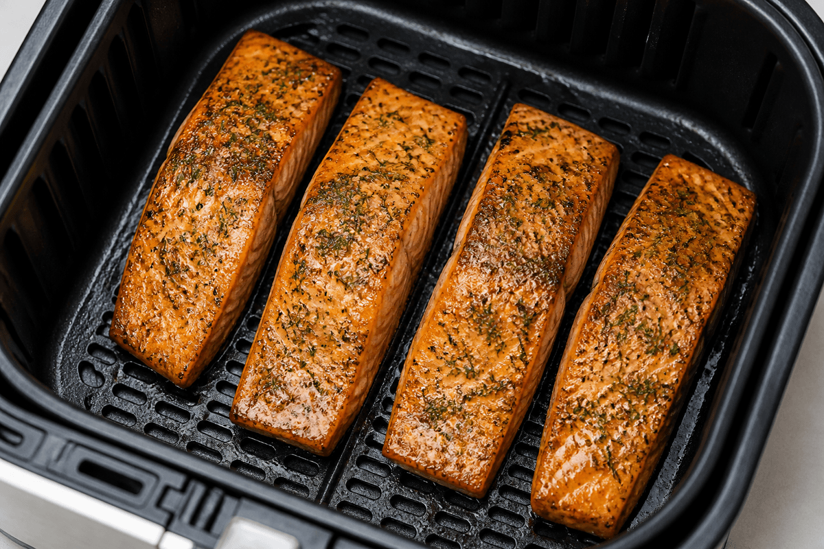 Dill salmon in the air fryer
