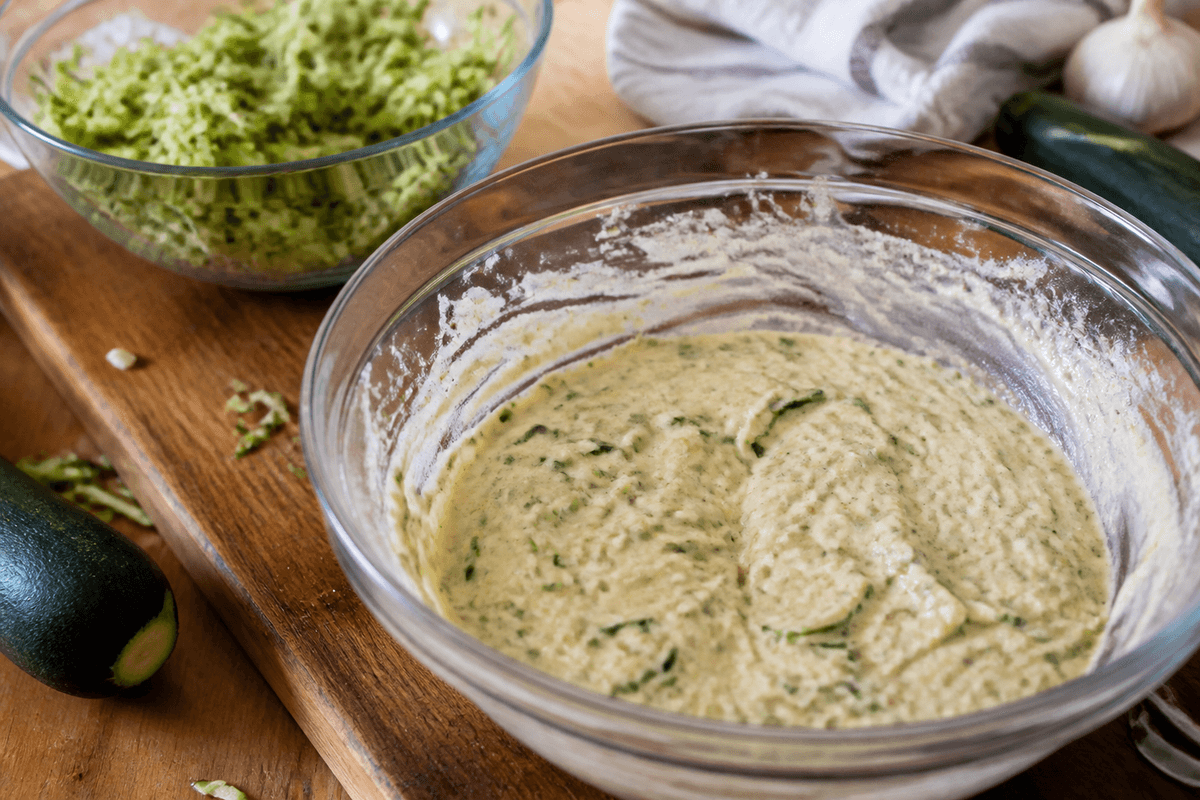 Zucchini fritter mixture